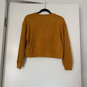 Band of Gypsies Russel Gold Ribbed Velvet Pullover